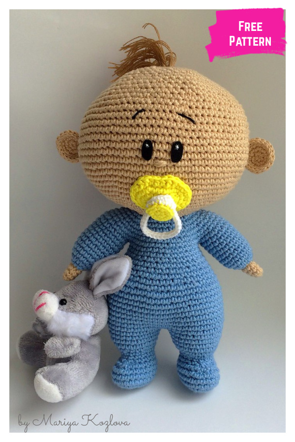 Baby with Dummy Amigurumi Free Crochet Pattern