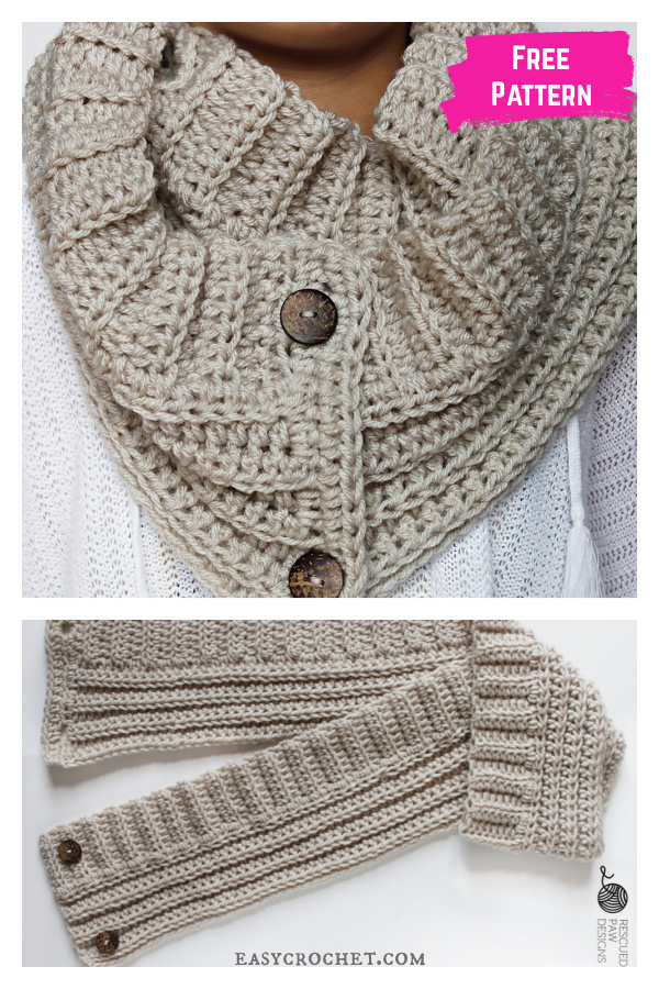Andy Button Scarf Free Crochet Pattern