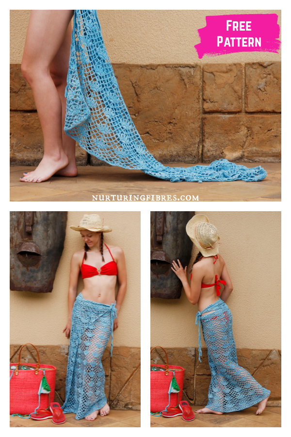 Beach Flowers Wrap Skirt Free Crochet Pattern