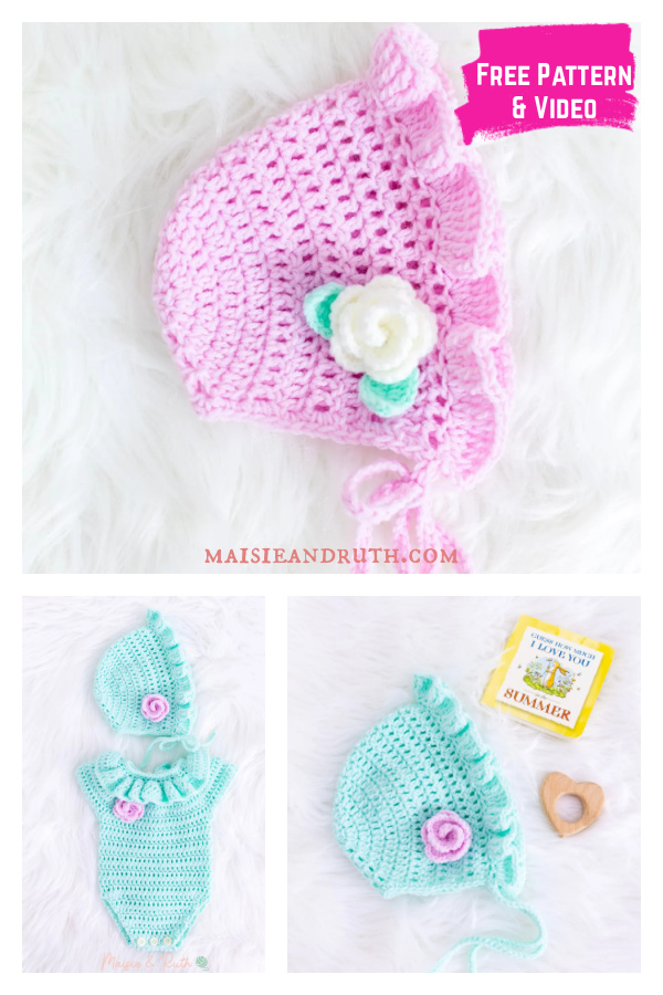 Bluebell Baby Bonnet Free Crochet Pattern