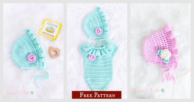 Bluebell Baby Bonnet Free Crochet Pattern and Video Tutorial