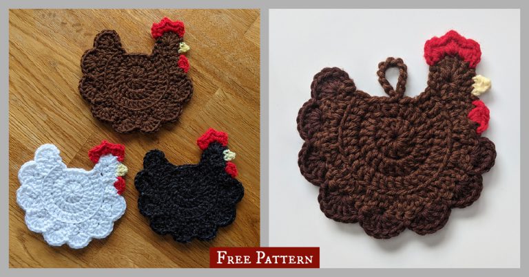 Chicken Coasters Free Crochet Pattern