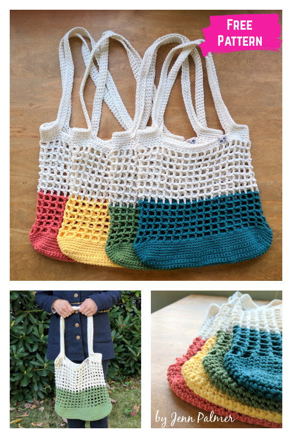 Color Block Market Bag Free Crochet Pattern