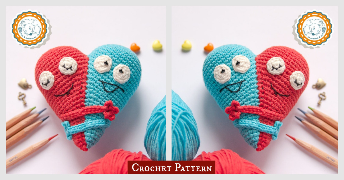 Double Heart Amigurumi Crochet Pattern