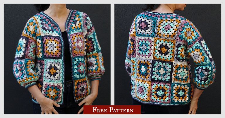 Everyday Granny Square Cardigan Free Crochet Pattern