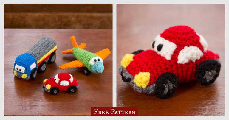 Happy Little Car Plane Truck Free Crochet Pattern
