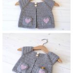 How to Crochet Little Girl’s Heart Pocket Cardigan
