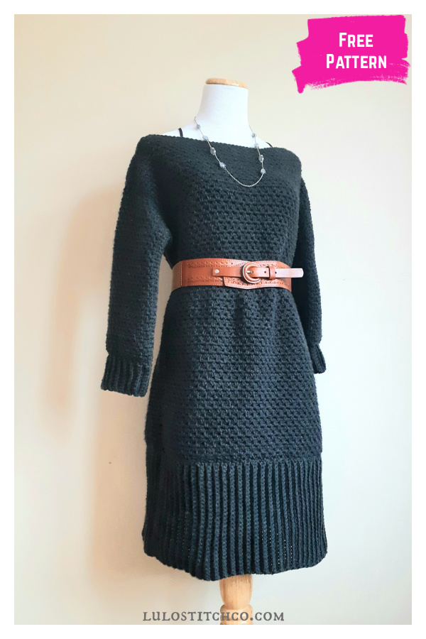 Kensington Sweater Dress Free Crochet Pattern