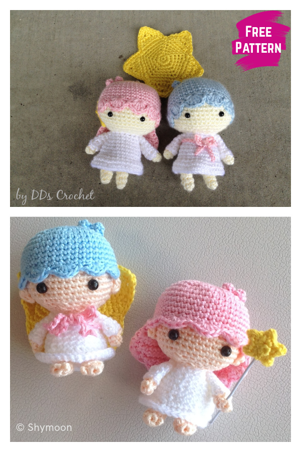 Little Twin Stars Doll Free Crochet Pattern