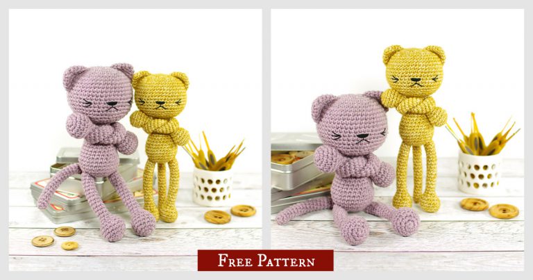 Long-Legged Cat Amigurumi Free Crochet Pattern and Video Tutorial