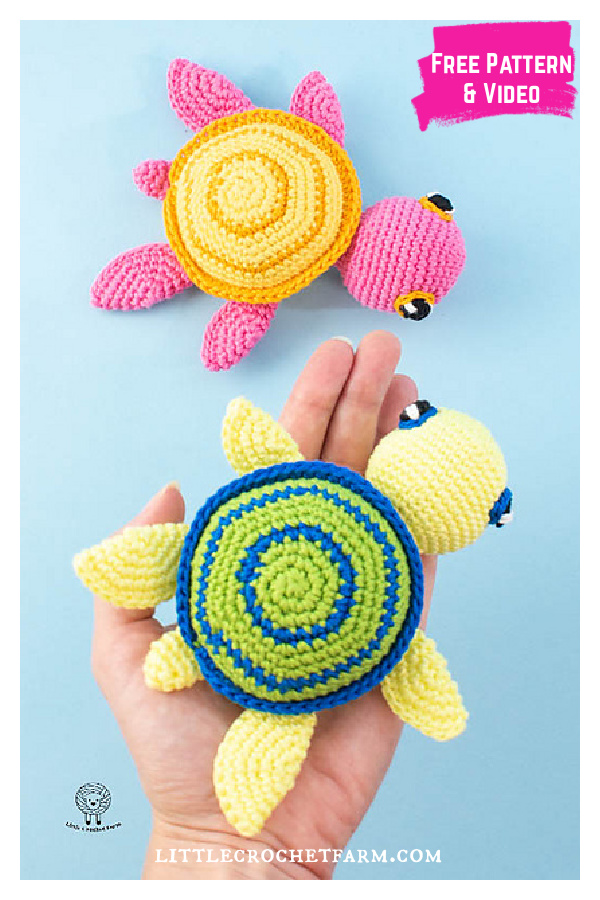 No sew Mini Turtle Amigurumi Free Crochet Pattern