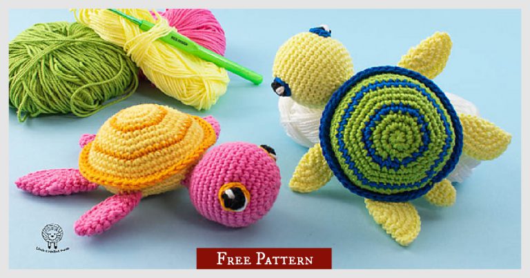 No sew Mini Turtle Amigurumi Free Crochet Pattern and Video Tutorial