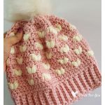 Puff Hearts Beanie Free Crochet Pattern