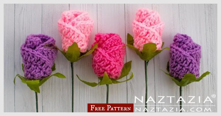 Simple Origami Rose Free Crochet Pattern and Video Tutorial