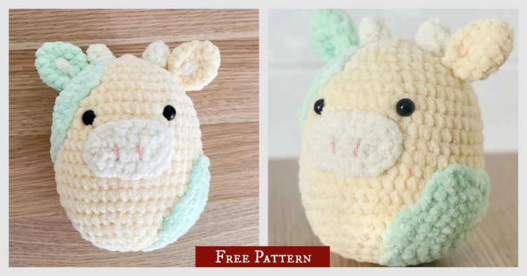 Squishy Cow Free Crochet Pattern and Video Tutorial