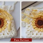 Sunflower Drawstring Bag Free Crochet Pattern
