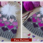 Twitterpated Heart Beanie Free Crochet Pattern