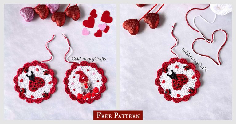 Valentine’s Day Ornaments Free Crochet Pattern