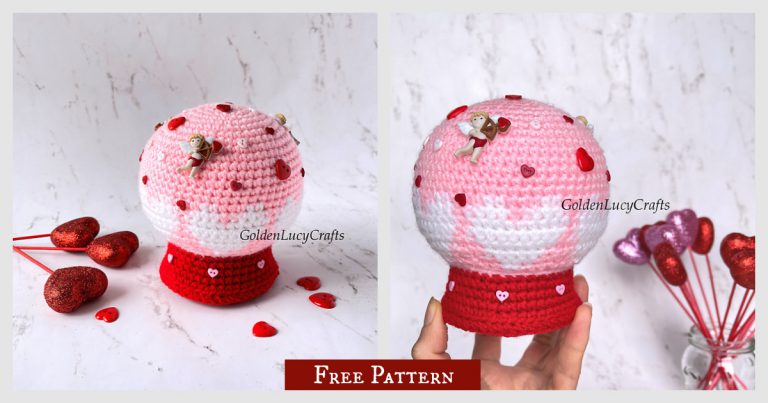 Valentine’s Day Snow Globe Free Crochet Pattern