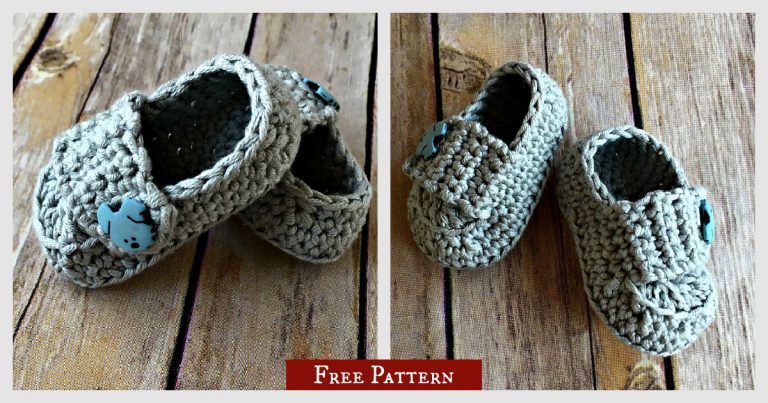 Baby Button Loafers Free Crochet Pattern and Video Tutorial