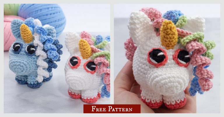 Chubby Unicorn Amigurumi Free Crochet Pattern and Video Tutorial