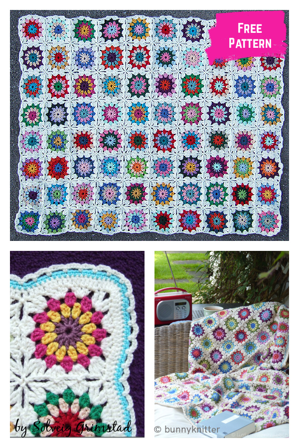 Flowers in the Snow Free Crochet Pattern