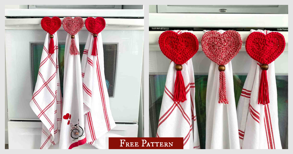 Heart Towel Topper Free Crochet Pattern