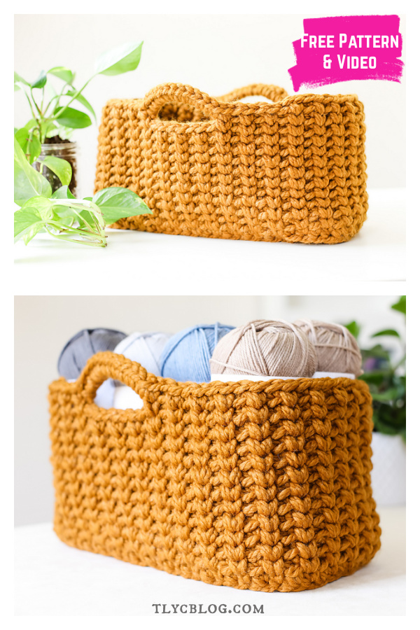 Jessie Stash Basket Free Crochet Pattern and Video Tutorial