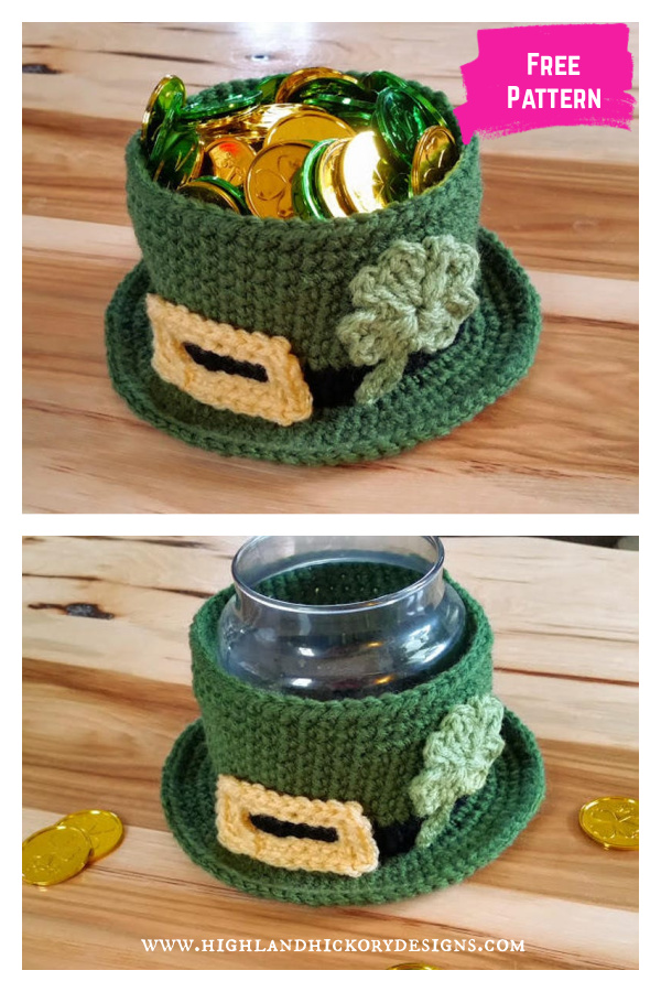 Leprechaun Top Hat Container Free Crochet Pattern