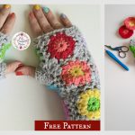 Rainbow Burst Mitts Free Crochet Pattern
