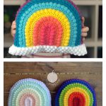 Rainbow Pillow Free Crochet Pattern and Video Tutorial