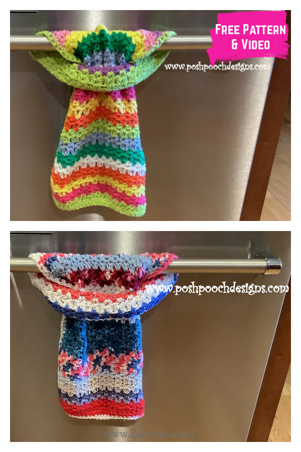 Scrap Happy Flip through Towel Free Crochet Pattern and Video Tutorial