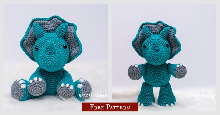 Tanner the Triceratops Amigurumi Free Crochet Pattern