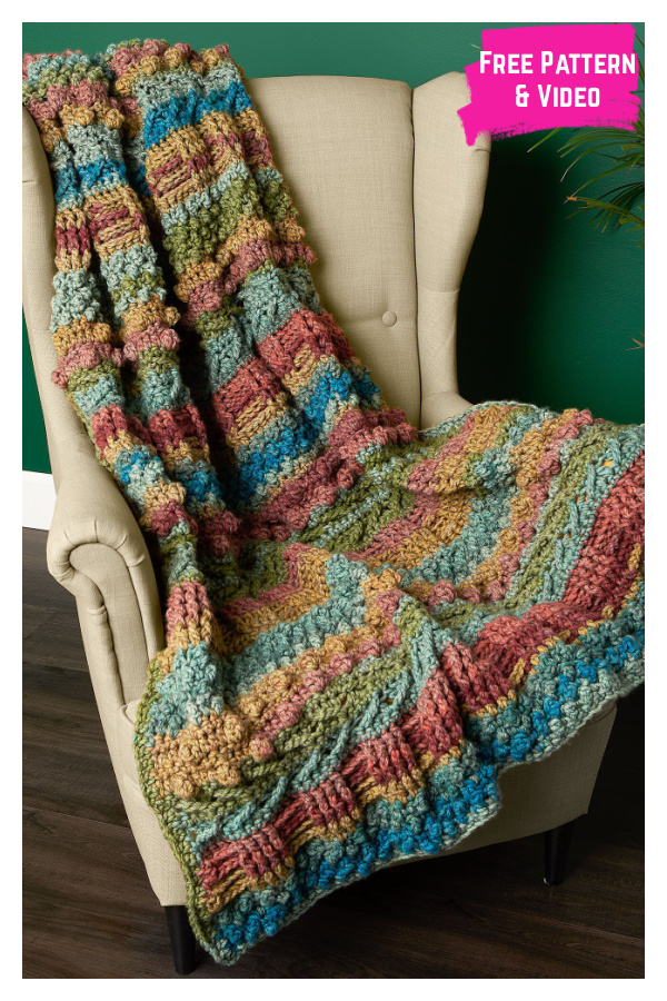 Texture World Blanket Free Crochet Pattern and Video Tutorial