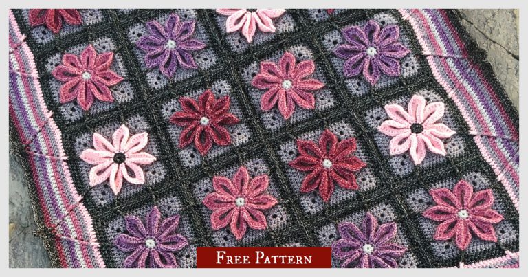 Autumn Aster Blanket Free Crochet Pattern