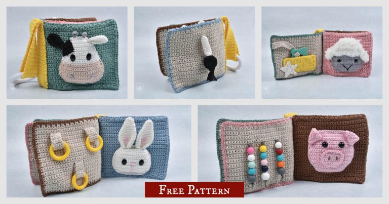 Buggybook Farm Animals Book Free Crochet Pattern