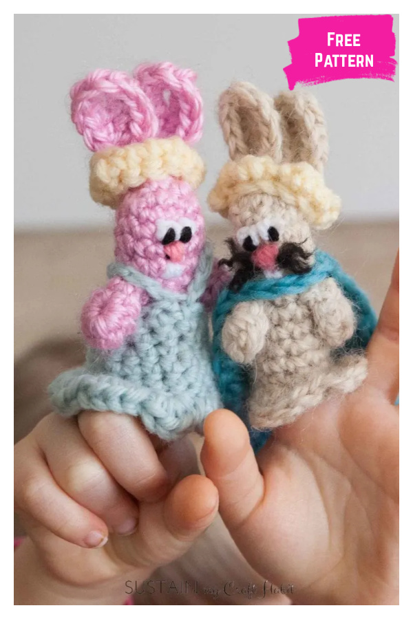 Bunny Finger Puppets Free Crochet Pattern