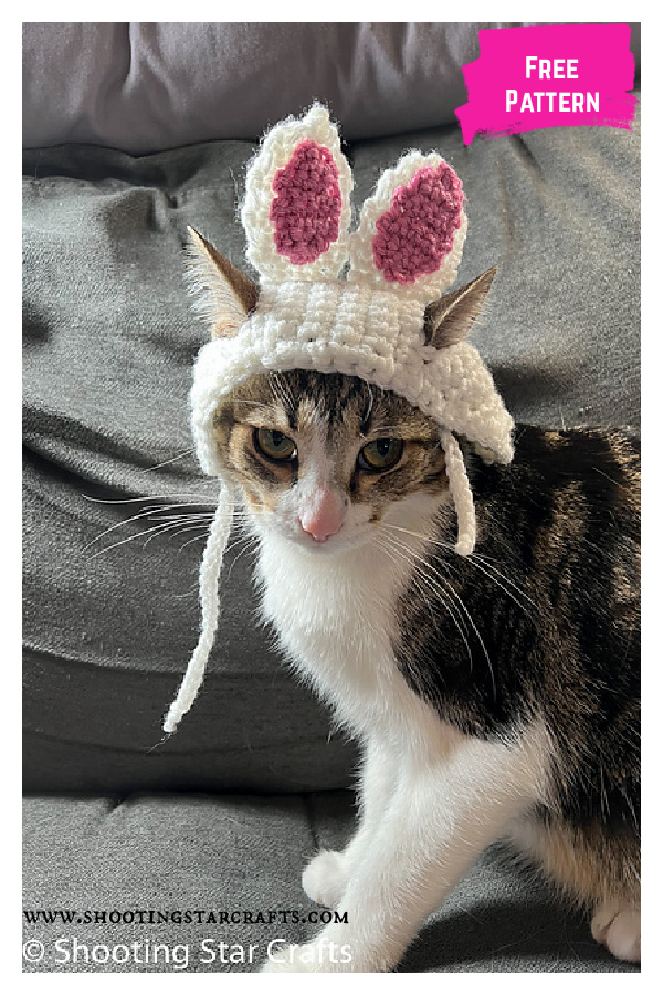 Bunny Hat for Cats Free Crochet Pattern