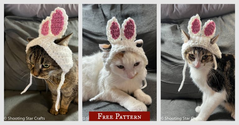 Bunny Hat for Cats Free Crochet Pattern