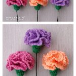 Carnation Flower Free Crochet Pattern and Video Tutorial