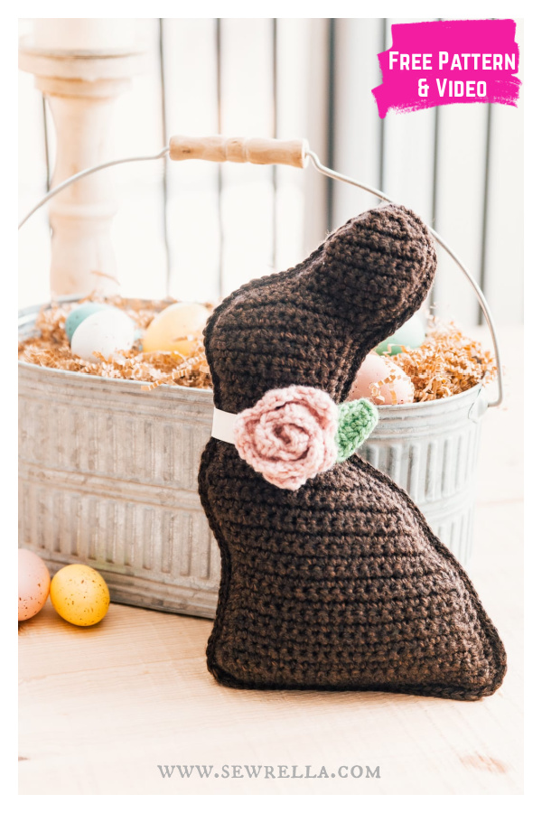 Chocolate Bunny Free Crochet Pattern and Video Tutorial 