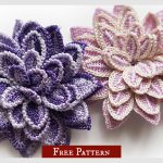 Flower Brooch Free Crochet Pattern