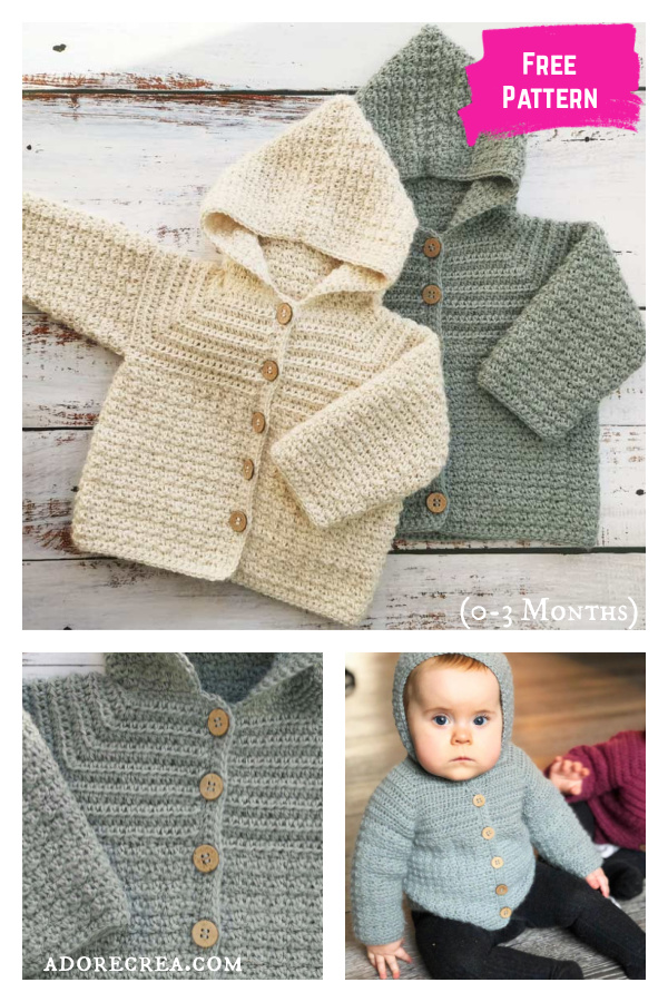Lemon Peel Baby Jacket Free Crochet Pattern
