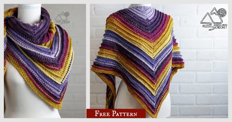 Mountain Ridge Shawl Free Crochet Pattern and Video Tutorial