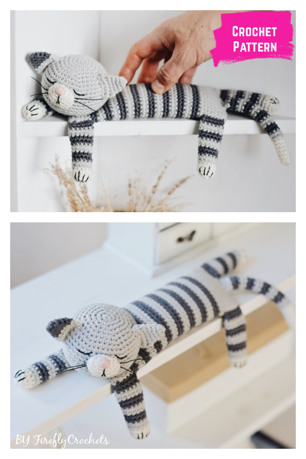 Sleepy Cat Amigurumi Crochet Pattern