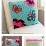Spring Butterfly Pillow Free Crochet Pattern