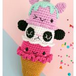 Three Scoop Ice Cream Cone Free Crochet Pattern