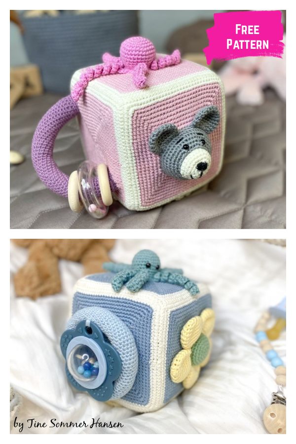 Babyfryd Sensory Cube Free Crochet Pattern