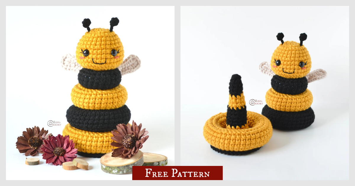 Bee Stacking Toy Free Crochet Pattern