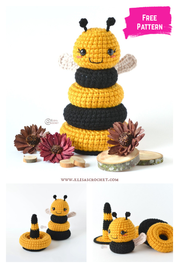Bee Stacking Toy Free Crochet Pattern 